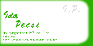 ida pecsi business card